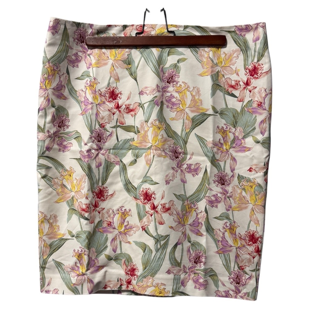 Ann Taylor‎ Factory Floral Print Pencil Skirt Women's Size 14 Career